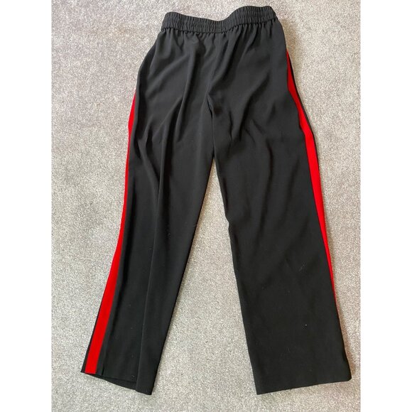 Express Black Athletic Pants Red Side Stripes Elastic Waist Comfortable Small - Picture 2 of 9